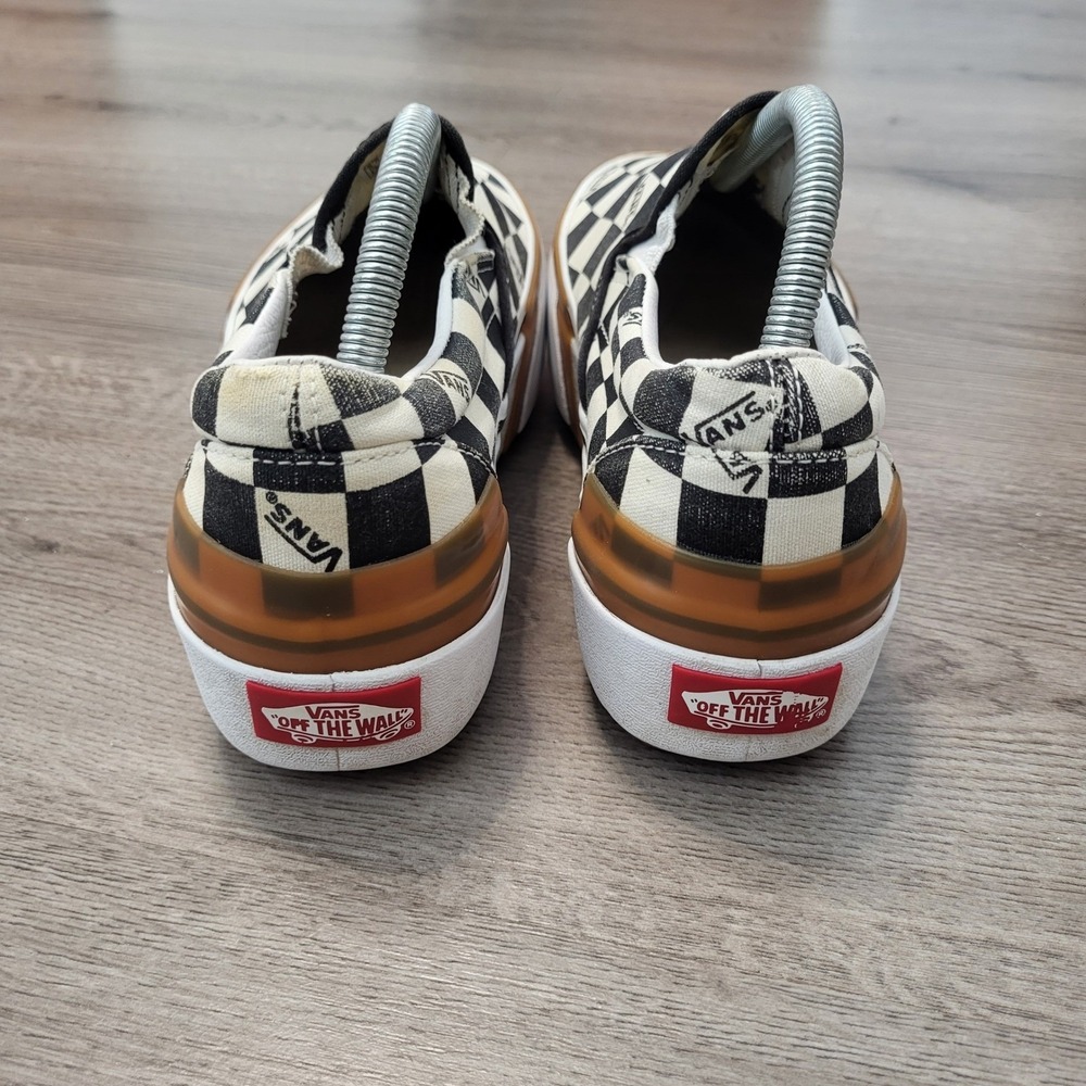 Vans Slip-On Stacked Checkerboard Platform Shoes Black White Women's size 7 - Picture 9 of 9